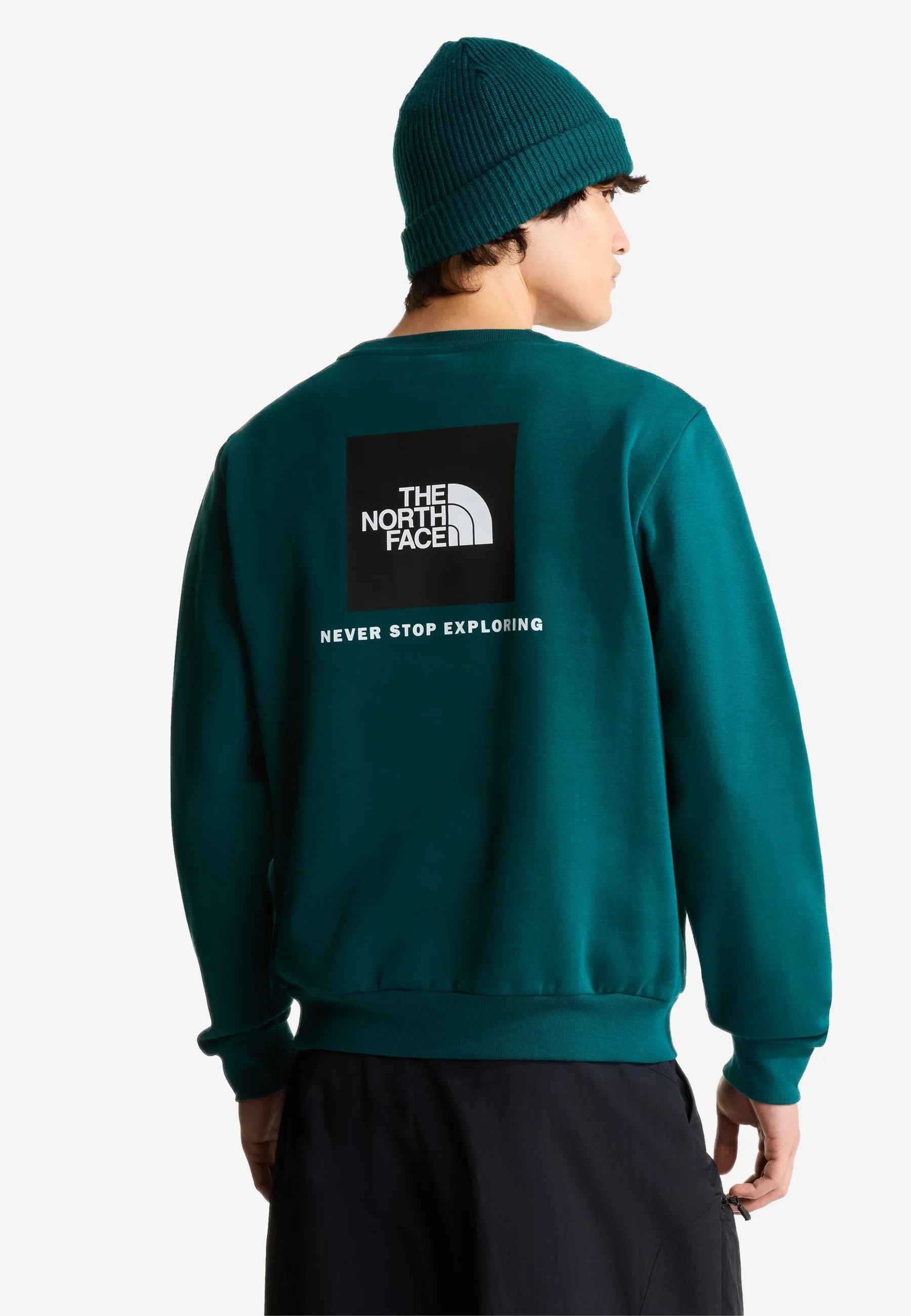 THE NORTH FACE Felpa Girocollo Basic Con Stampa Sul Retro Verde/Bianca 26/27
