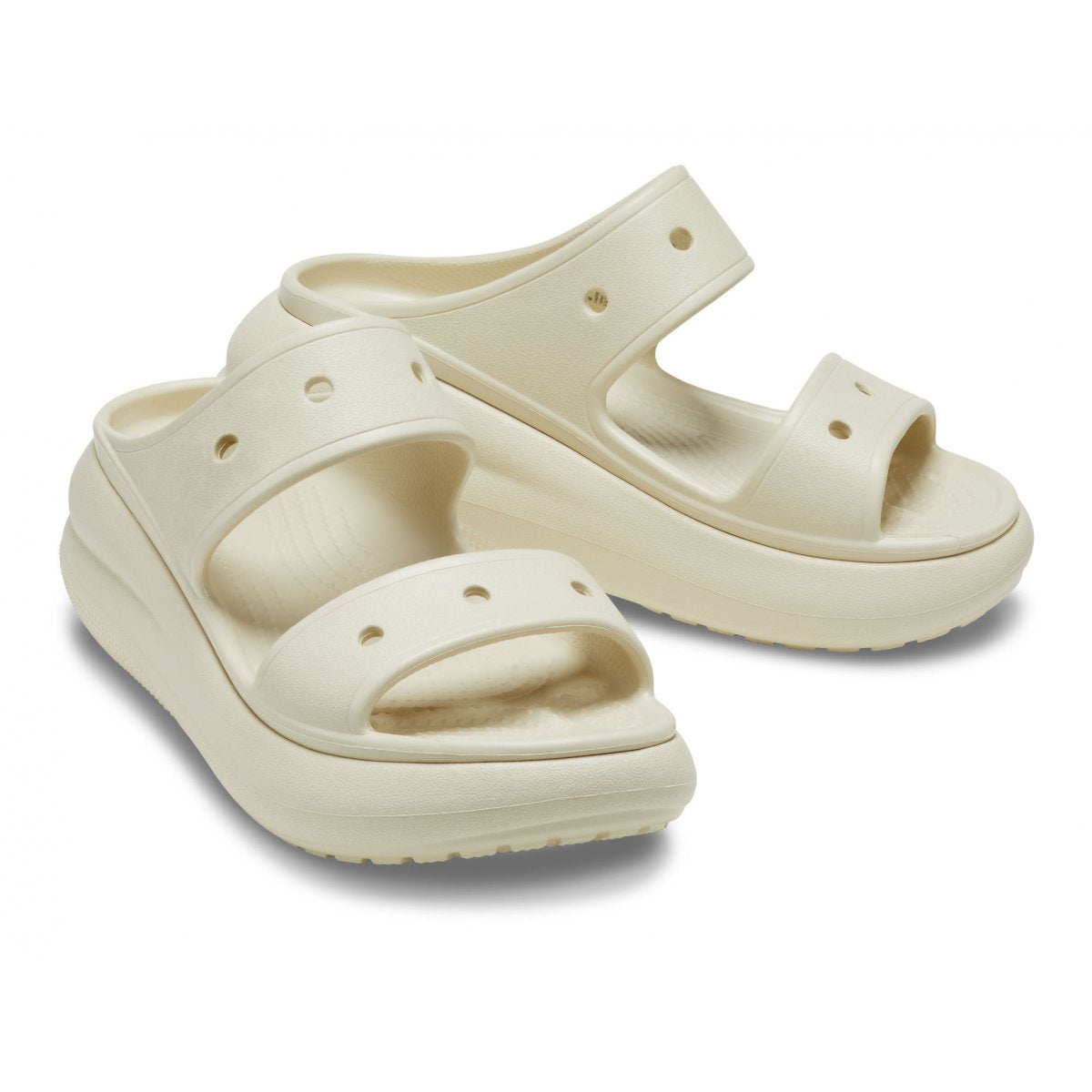 CROCS Ciabatta In Gomma Doppia Fascia Classic Crush Sandal Beige