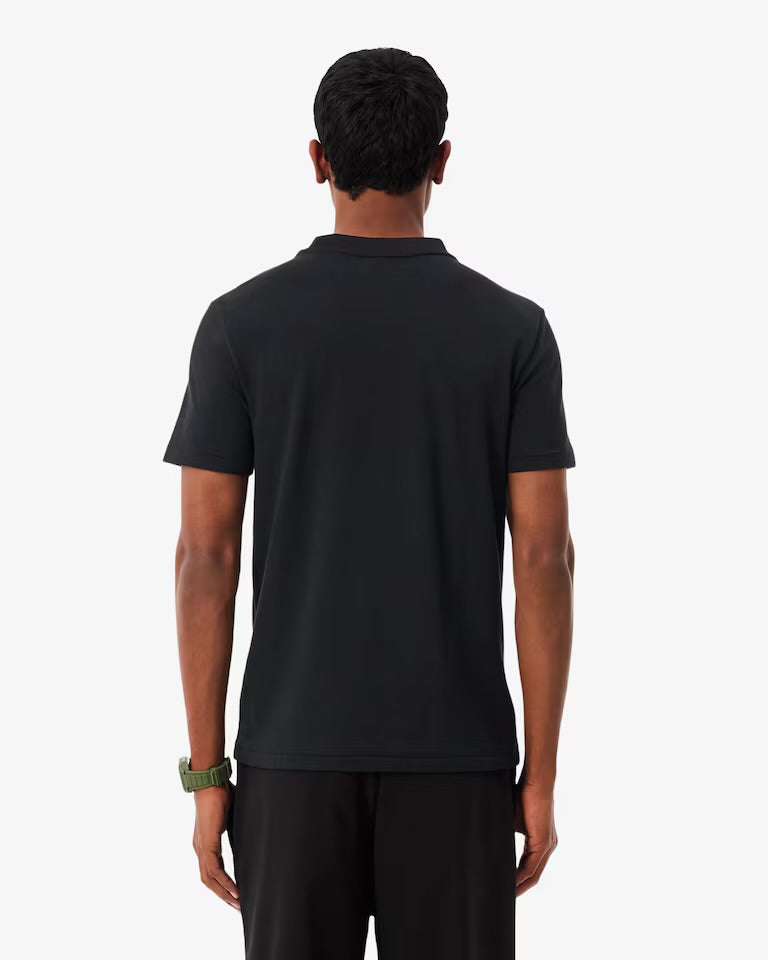 LACOSTE T-Shirt Con Marchio Jaquard Commuter logo Tono Du Tono Nera