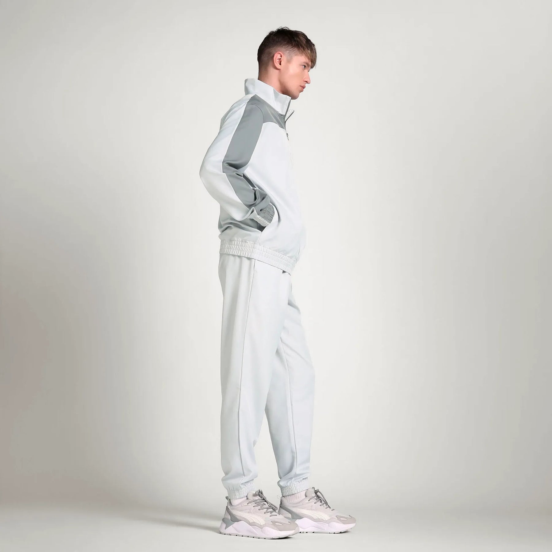 PUMA Tuta In Microfibra Con Zip Grigio