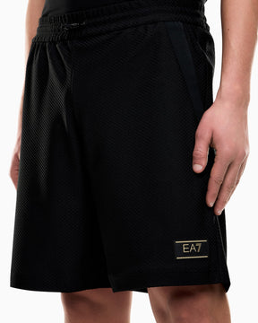 EMPORIO ARMANI Completino T-Shirt/Pantalonicno Con Logo Laterale Dettagli Oro Nero