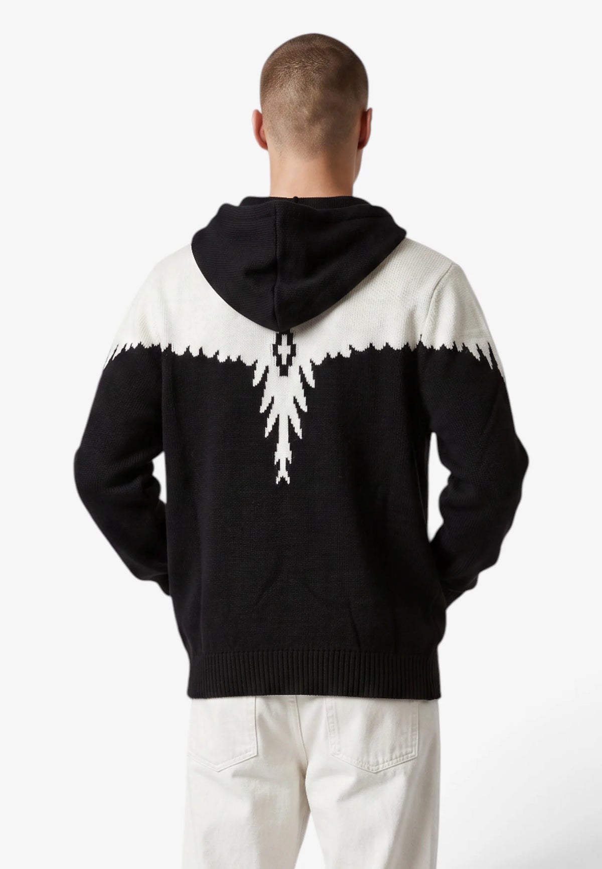COUNTY OF MILAN Maglione Con Cappuccio Marcelo Burlon Nero/Panna