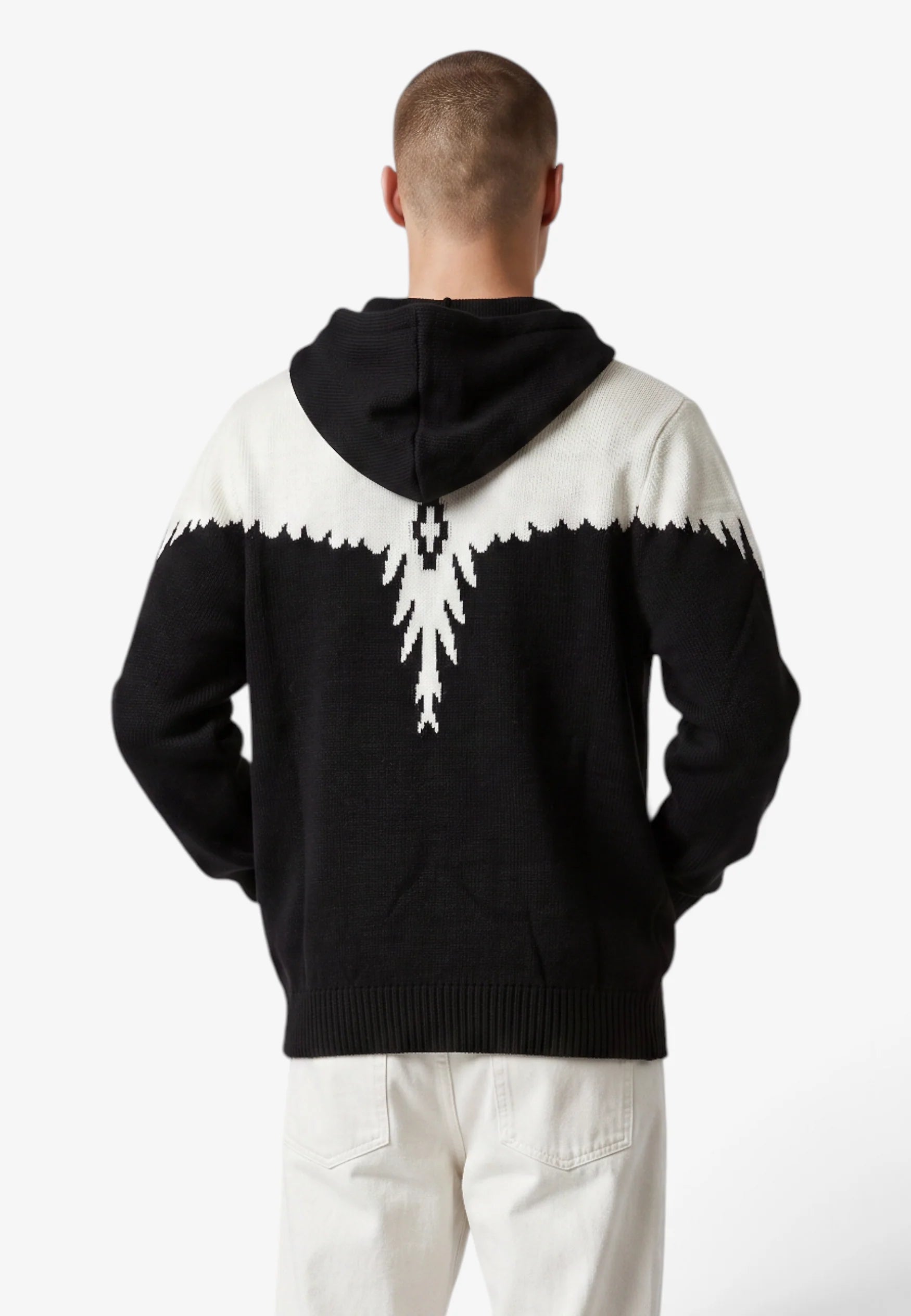 COUNTY OF MILAN Maglione Con Cappuccio Marcelo Burlon Nero/Panna