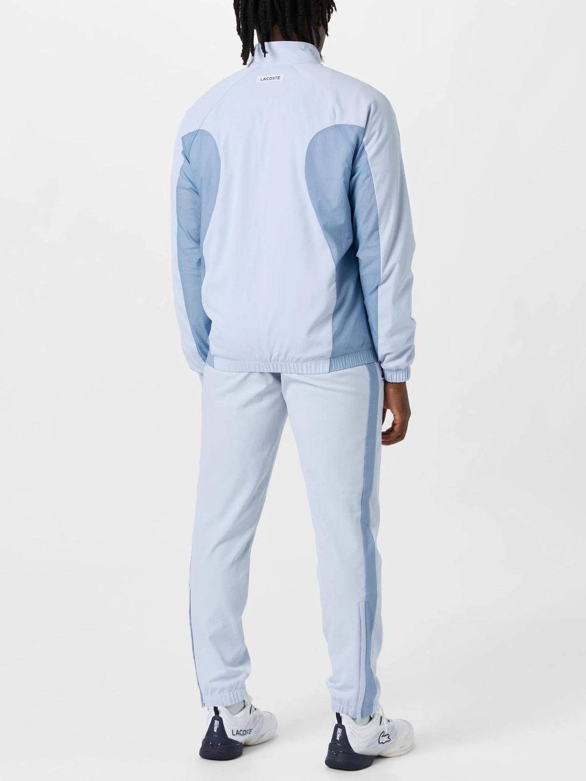 LACOSTE Tuta In Microfibra Impermeabile Con Zip E Dettagli a Contrasto Azzurra
