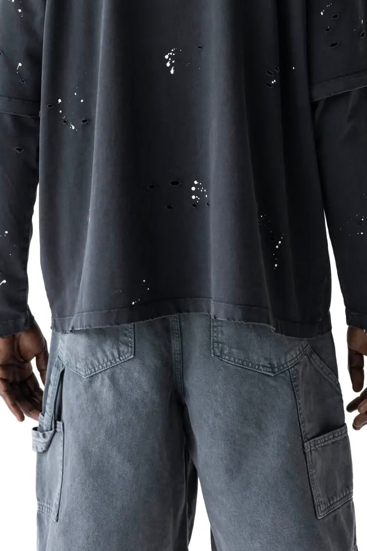 BLACK ISLAND Bermuda Jeans Denim Grigio