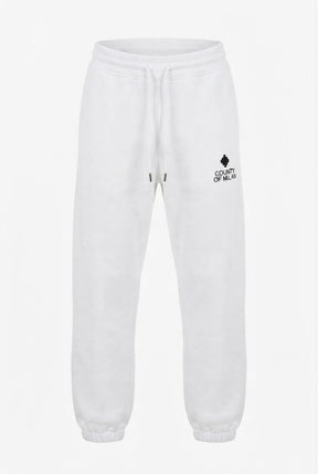 COUNTY OF MILAN Pantalone Di Tuta Marcelo Burlon Bianca Logo Piccolo Nero