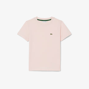 LACOSTE T-Shirt Bambino/Bambina Basic In Cotone Rosa