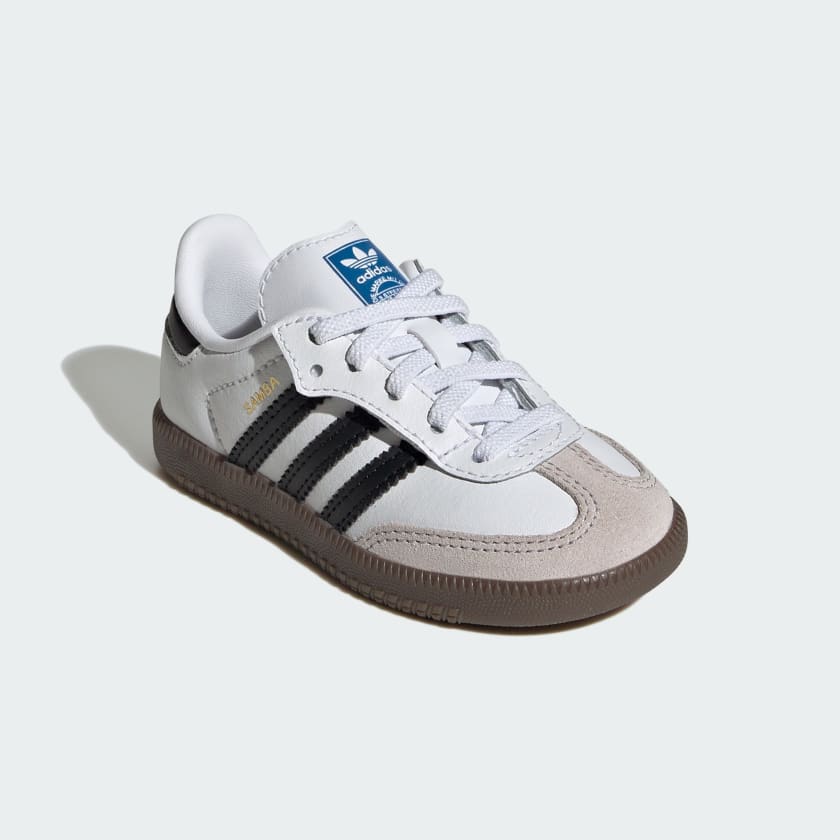 ADIDAS Samba classiche Baby Bambino/Bambina Laccio Elastico Bianca Con Strisce Nere