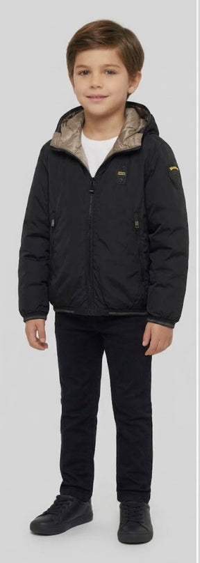 BLAUER Giubbotto Donald Junior Reversibile Con Cappuccio Bambino Nero
