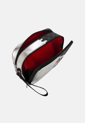 SPRAYGROUND Pochette Silver Side Drip argento e nera