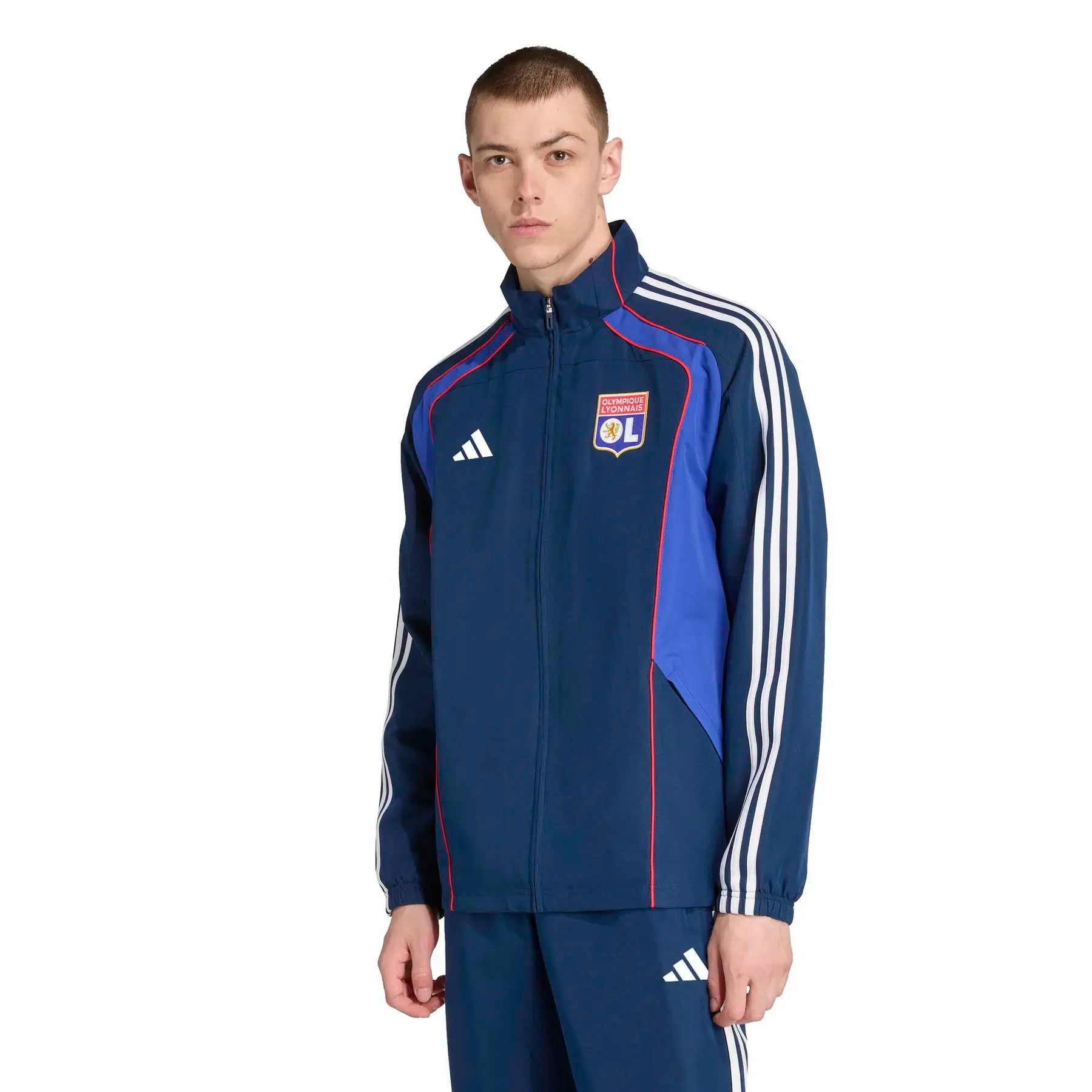 Adidas Tuta Completa Olympique Lione Uomo Blu Microfibra