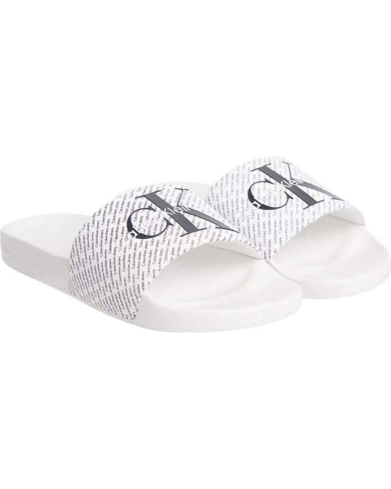 CALVIN KLEIN Ciabatta Bianca Con Fascia Logata
