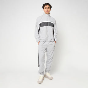 LACOSTE Tuta In Microfibra Con Zip e Bande Grigia/Nera