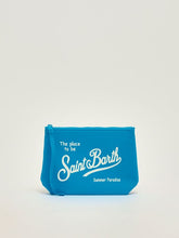 SAINT BARTH Pochette Aline In Nylon Azzurra/Bianca