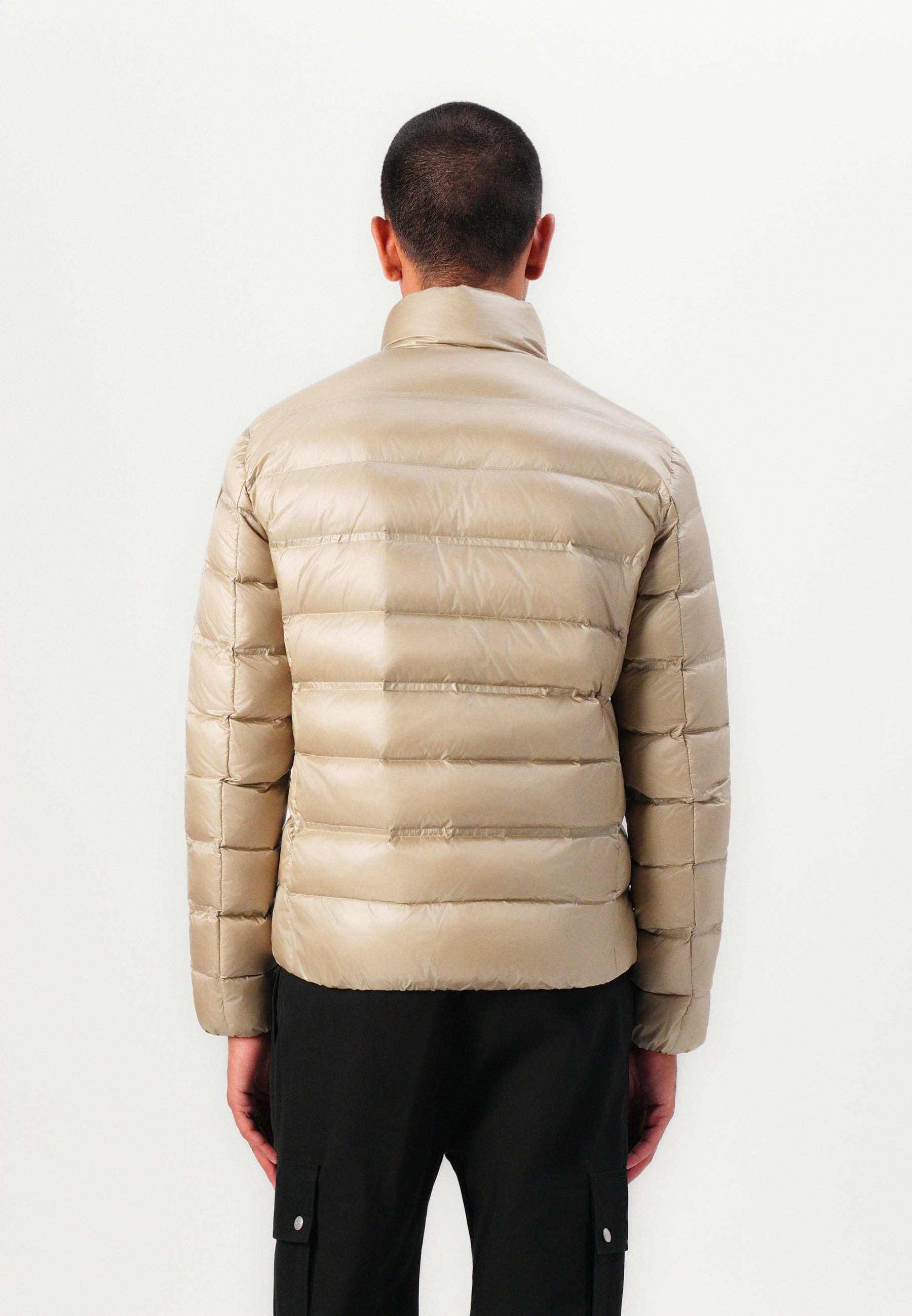 BLAUER Giubbotto Uomo Piumino Invernale Fasciato Senza Cappuccio Beige