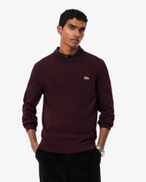 LACOSTE Pullover Girocollo Basic In Cotone Bordeux