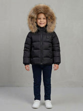 BLAUER Piumino Amory Baby Cappuccio Con Pelliccia Bambina Nero