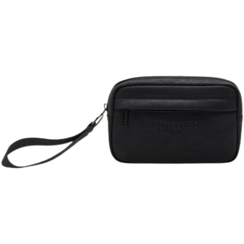 BLAUER Pochette In Pelle Con Logo Inciso Nero