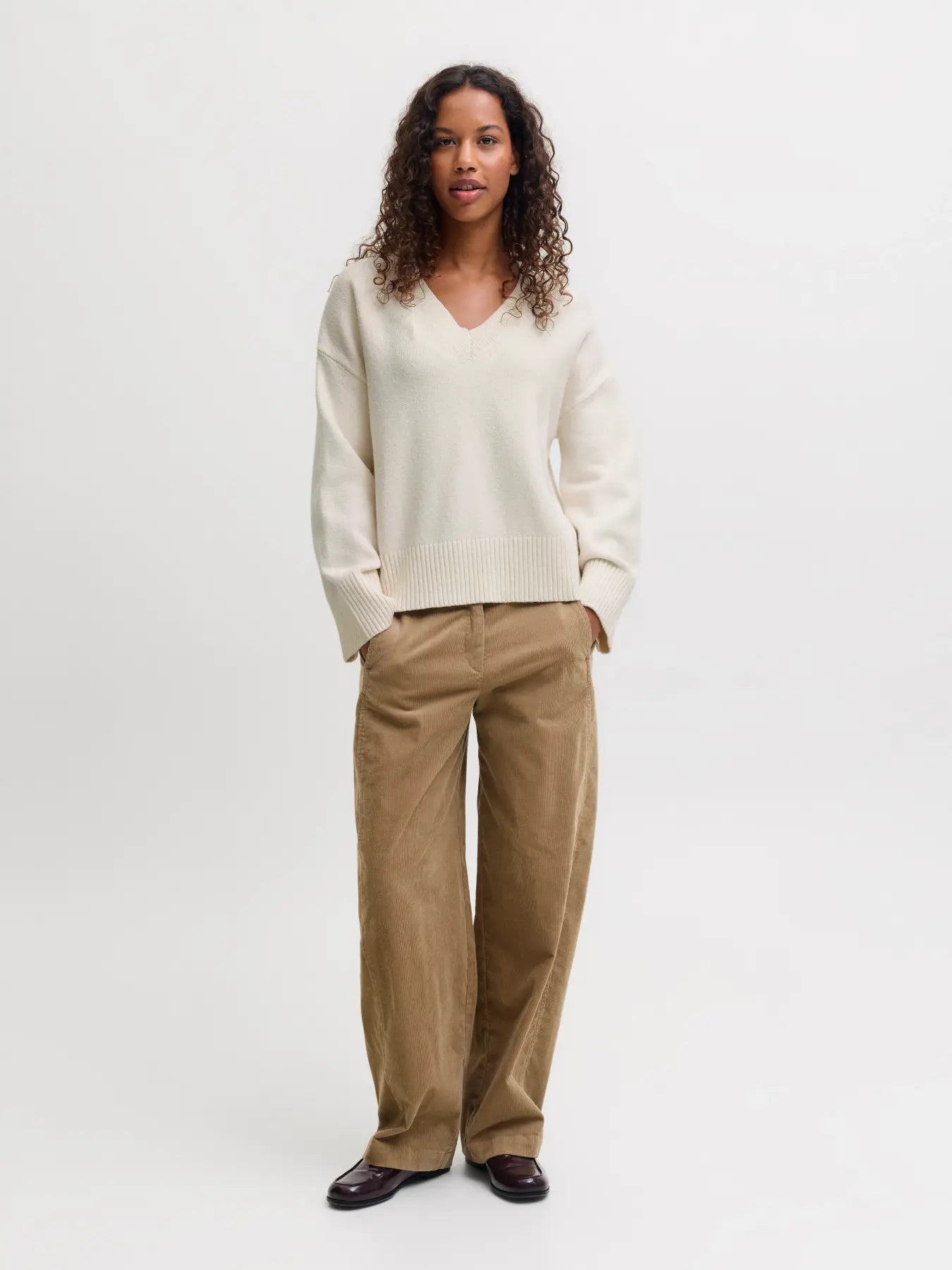 JJXX JXELSA V-NEK Maglioncino Panna Donna AW26
