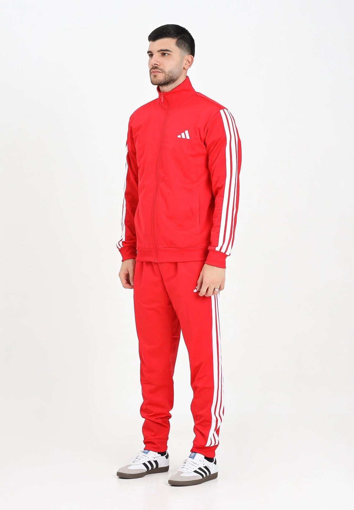ADIDAS Tuta Acetata Con Zip Senza Cappuccio Rossa/Bianca 2025/2026