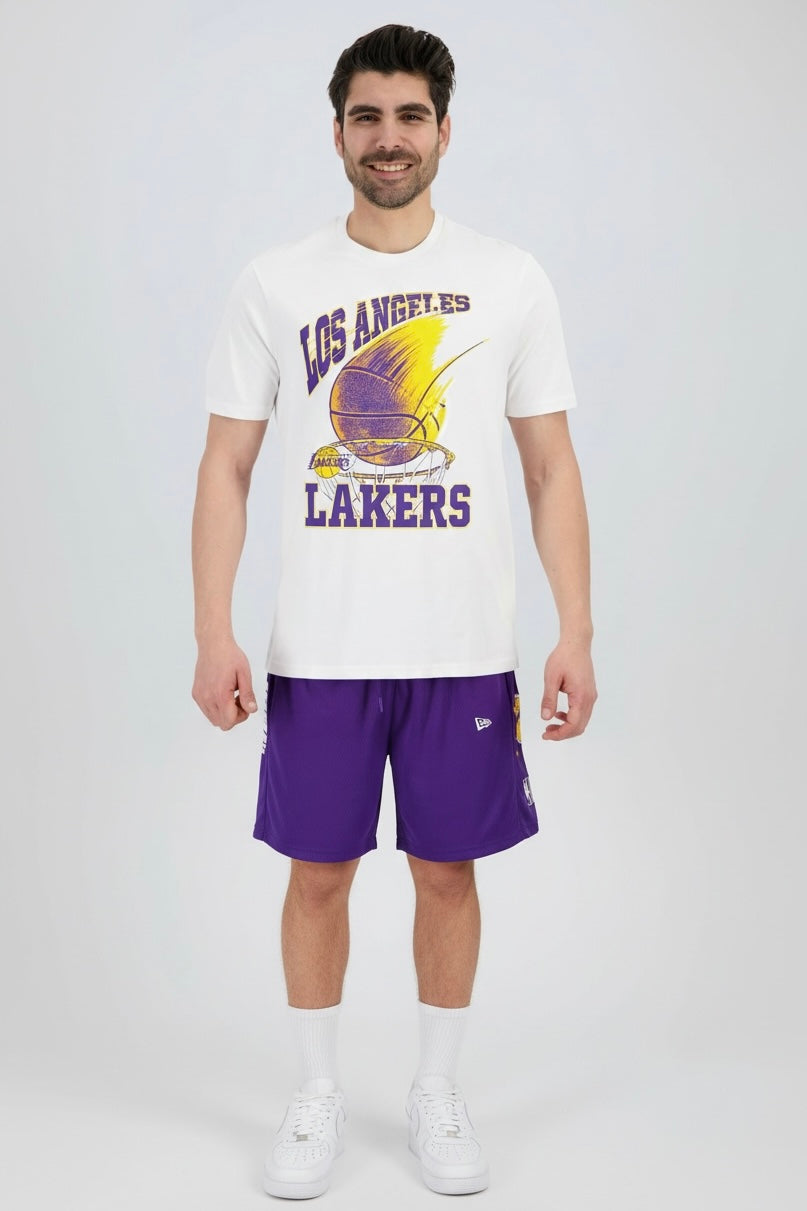 NEW ERA Completino Lakers Con Stampa Centrale E Pantalocino Multilogo Bianco/Viola