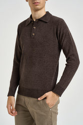 HAMAKI-HO Polo Manica Lunga In Maglia Marrone