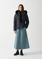 COLMAR DONNA GIUBBOTTO CORTO CON PELLICCIA NERO OPACO