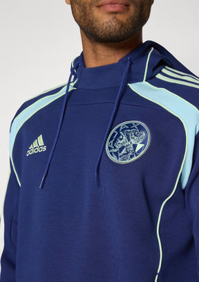 ADIDAS Tuta Ajax Felpata Con Cappuccio Blu/Azzurro/Fluo