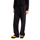 THE NORTH FACE Pantalone Di Tuta Fondo Largo Felpato Nero Logo Piccolo Bianco