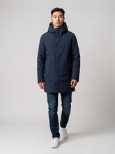 MORE Giubbotto Lungo Benton Con Cappuccio Blu