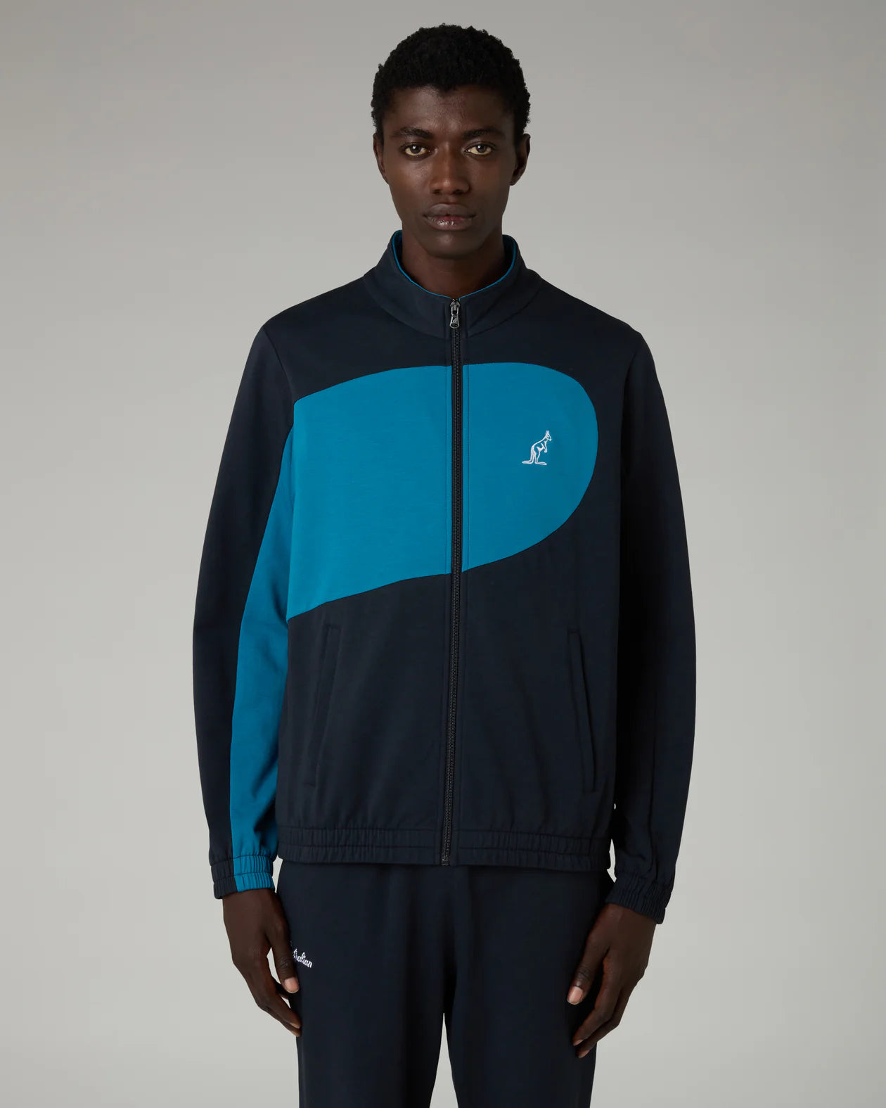 AUSTRALIAN Tuta Felpata Con Zip Dune Blu