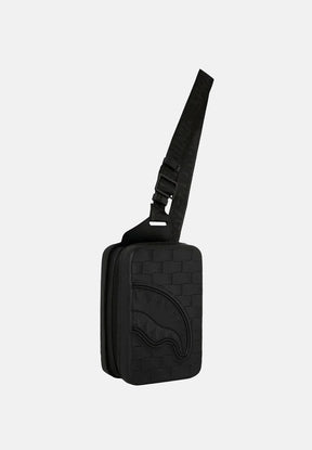 SPRAYGROUND Tracolla Monospalla QUILTED SHARK Nero