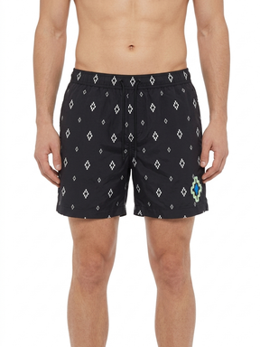 COUNTY OF MILAN Costume Bermuda Nero Con Loghi