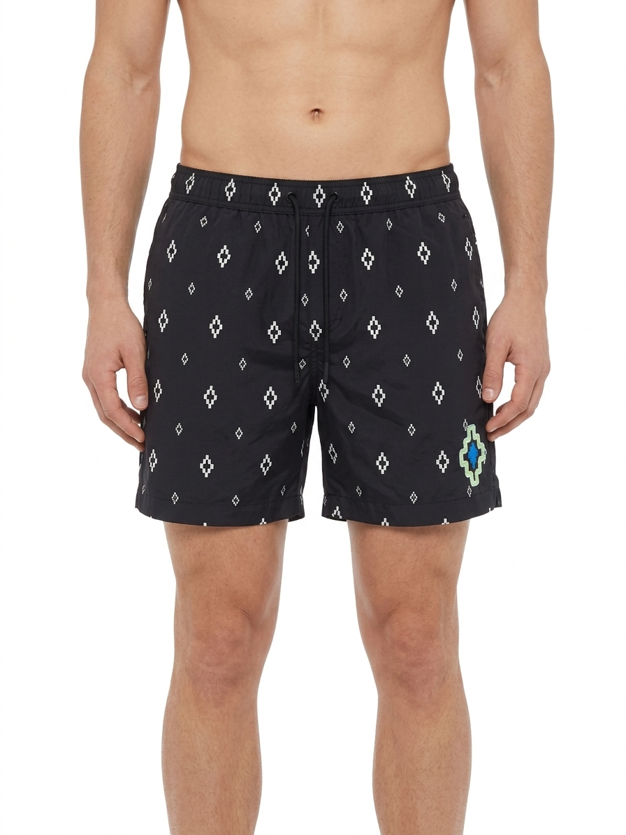 COUNTY OF MILAN Costume Bermuda Nero Con Loghi