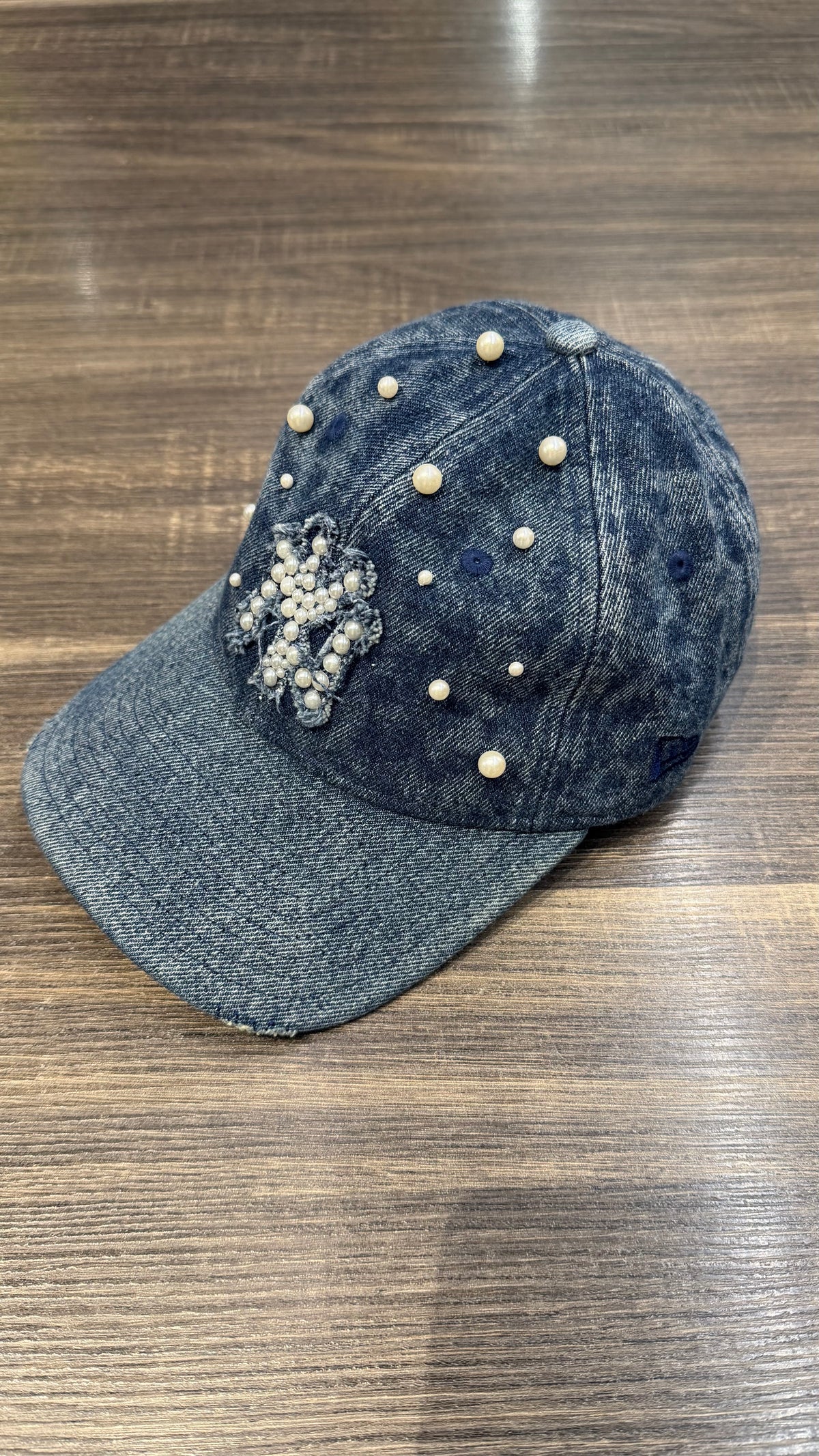 NEW ERA NY CUSTOM IN DENIM BLU CON PERLE DONNA