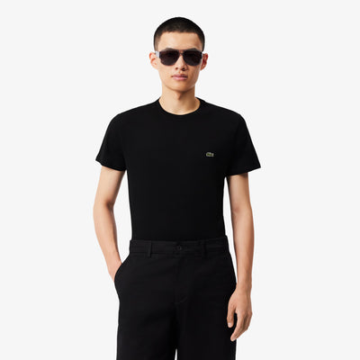 LACOSTE T-Shirt Basic In Cotone Pima Nera