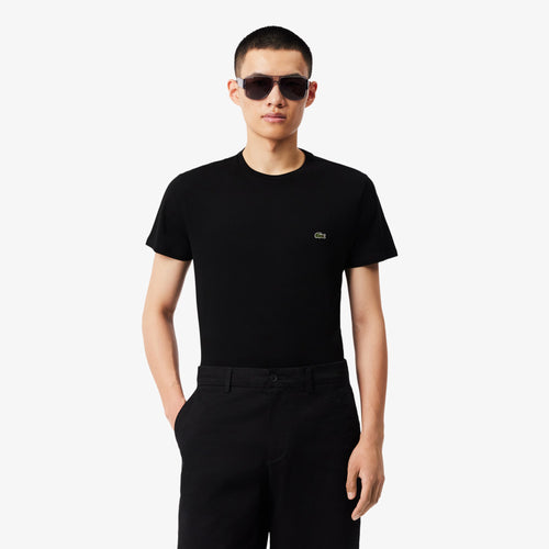LACOSTE T-Shirt Basic In Cotone Pima Nera