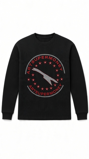 ART SUPER MONEY Felpa CIRCLE Girocollo Nera