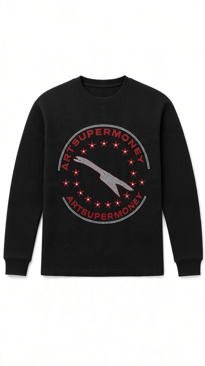 ART SUPER MONEY Felpa CIRCLE Girocollo Nera