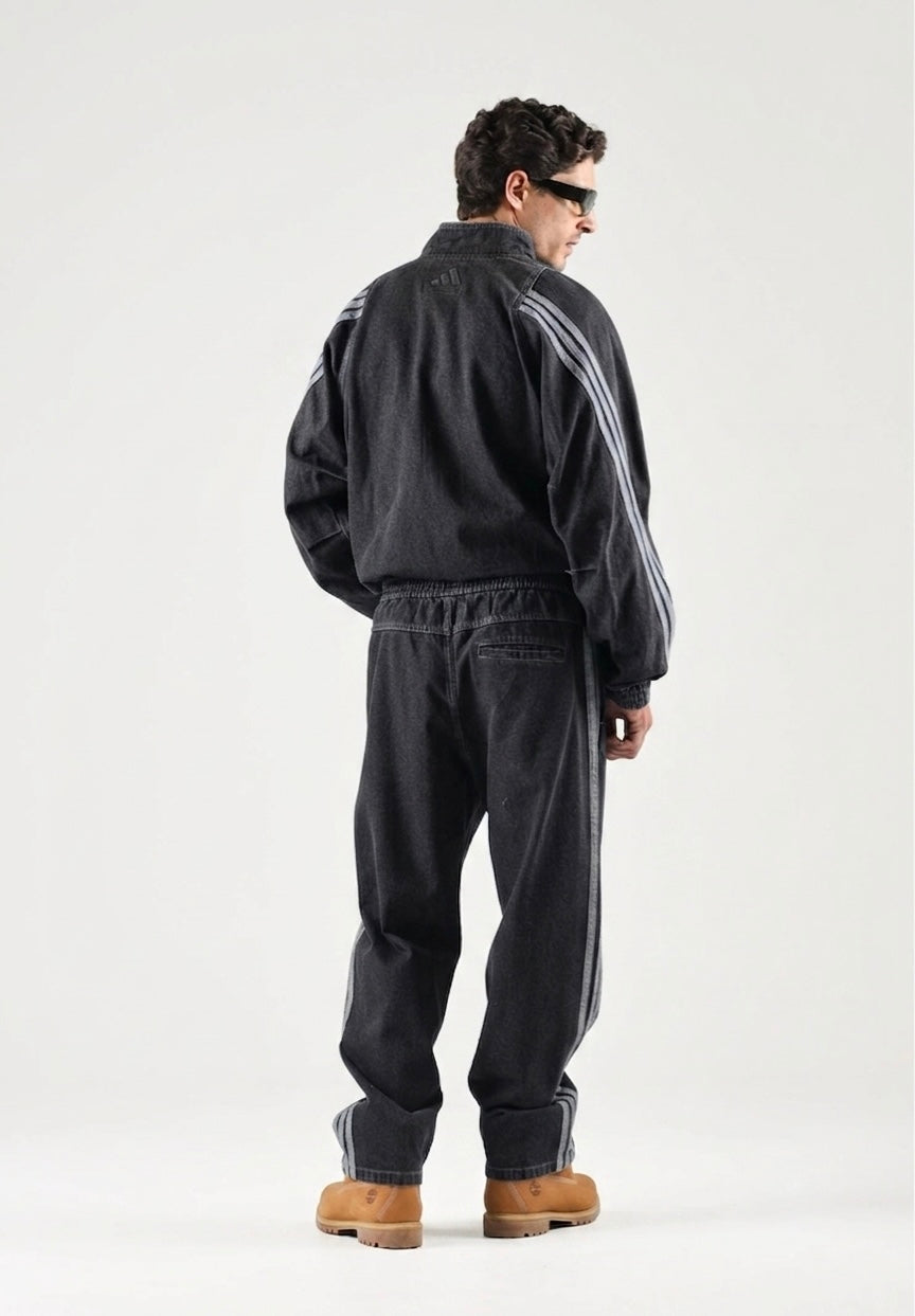ADIDAS Coordinato Denim Preloved a Con Bande Nero