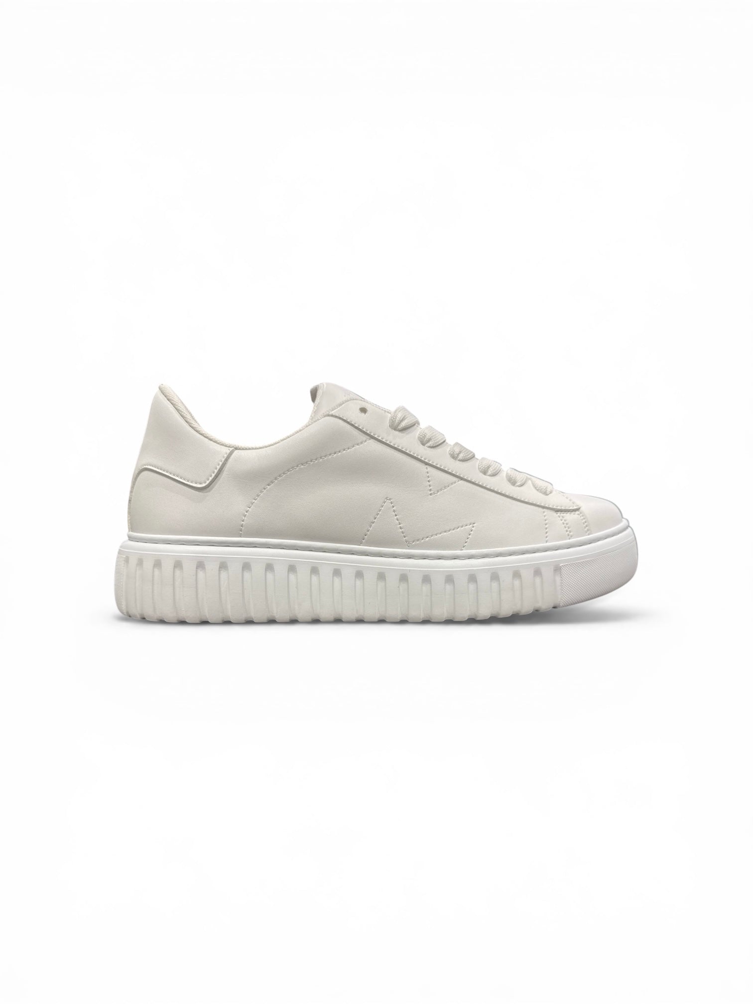 BRIAN MILLS Sneaker In Pelle Con Suola Alta Bianca SS26