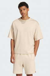 ADIDAS Completino In Cotone Con Stampa In Rilierbo Su Spalla Beige