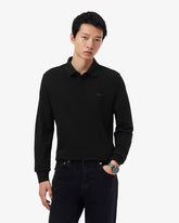 LACOSTE Polo a Maniche Lunghe Regular In Piquè Elasticizzato Nera