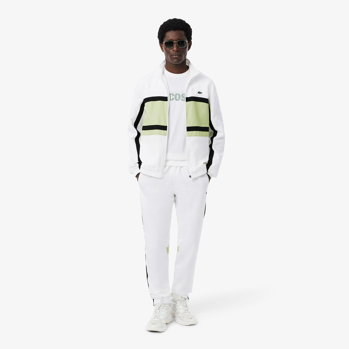 LACOSTE Tuta In Microfibra Logo Retro bianca