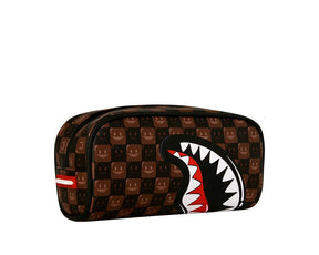 SPRAYGROUND Pochette/Astuccio Sharks In Paris Wtf Bubble Brown Check Pouch Marrone