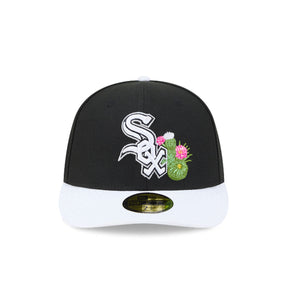 NEW ERA Cappello Con Visiera Pre-Curved 59Fifty Fitted Chicago White Sox Nero Con Dettagli Ricamati