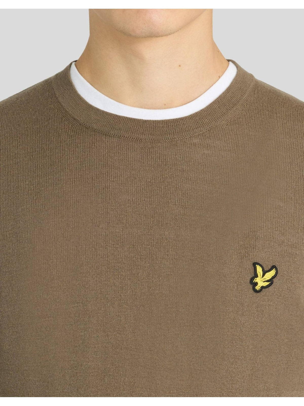 LYLE&SCOTT Maglione In Misto Lana Merino Verde Kaki
