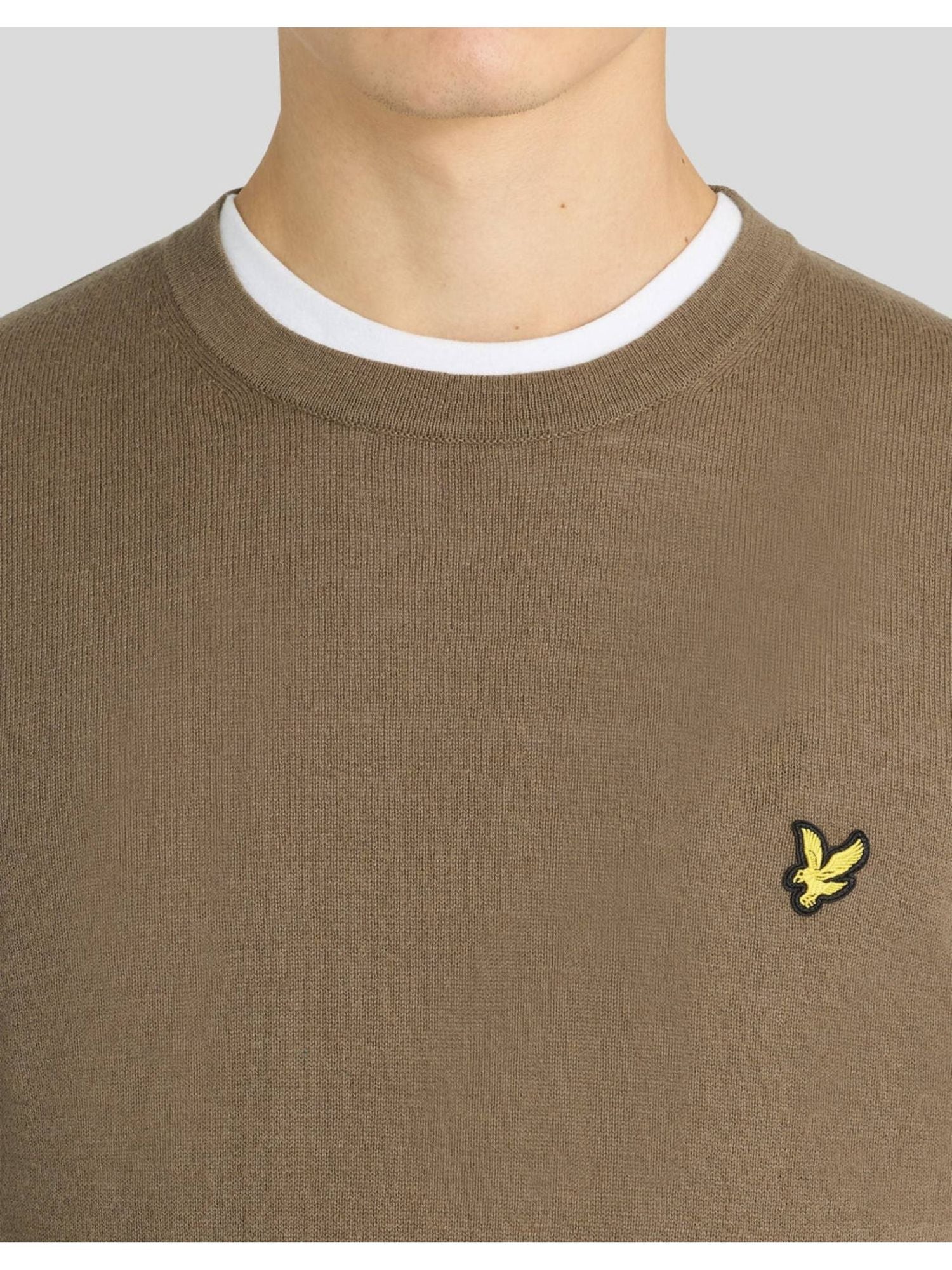 LYLE&SCOTT Maglione In Misto Lana Merino Verde Kaki