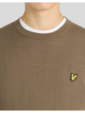 LYLE&SCOTT Maglione In Misto Lana Merino Verde Kaki