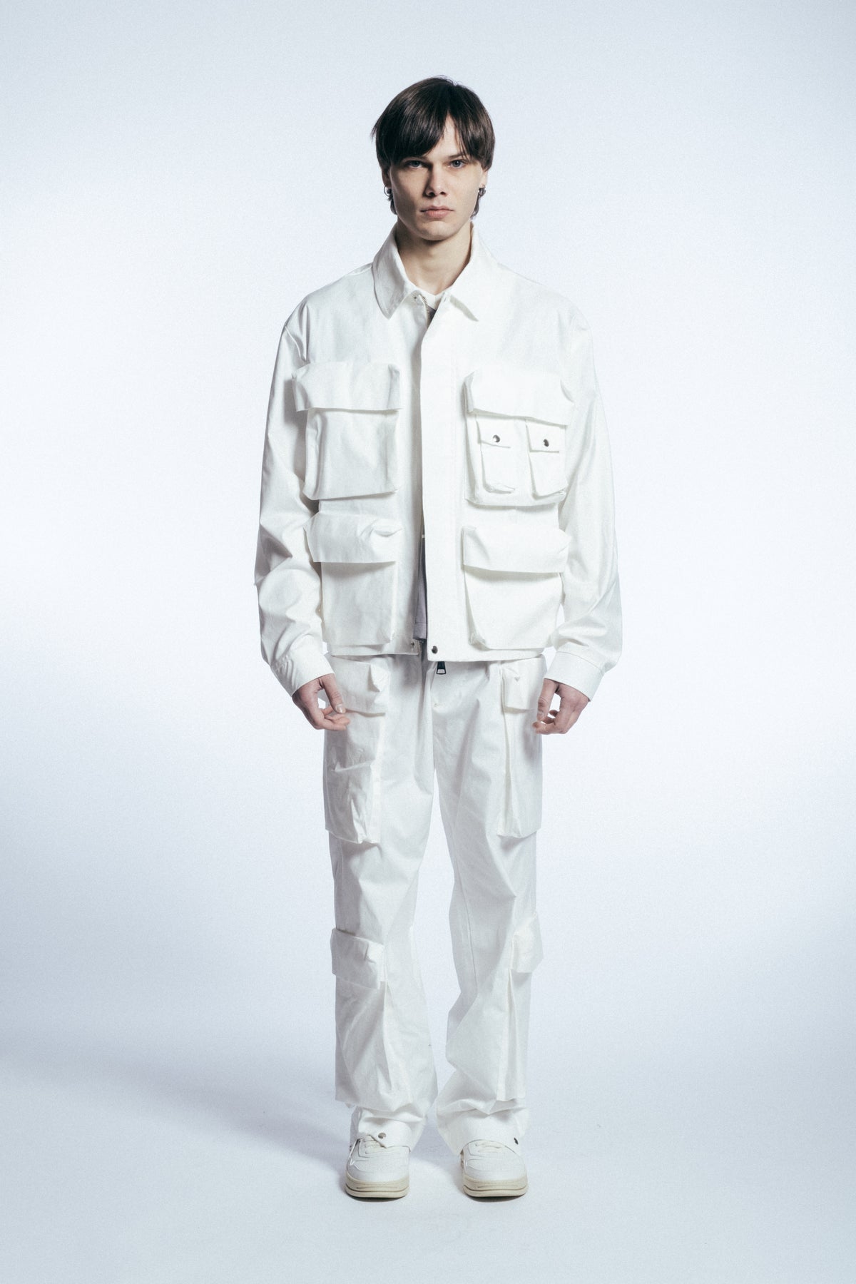 HYDO Coordinato Cargo Con Zip Bianco